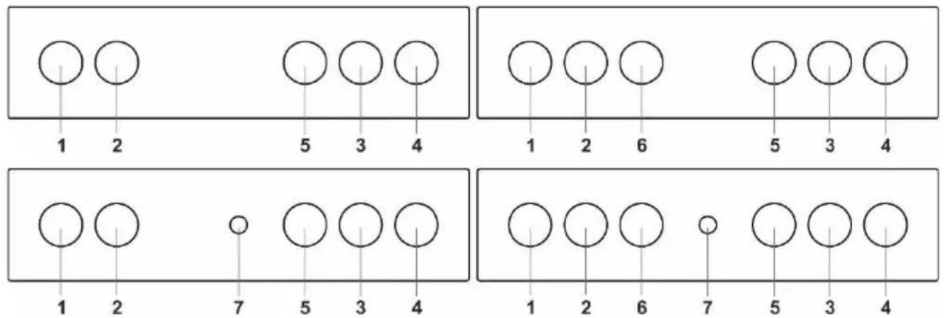 1 2 5 3 4 1 2 6 5 3 4 1 2 7 5 3 4 1 2 6 7 5 3 4