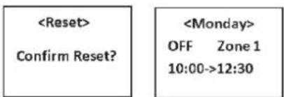Confirm Reset? OFF Zone 1 10:00->12:30