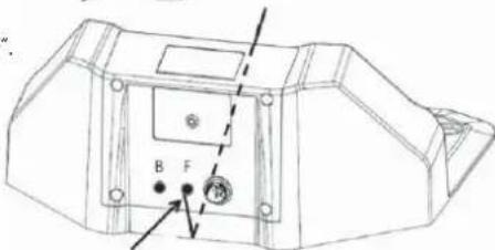 Technical diagram of a mechanical component with labeled points B, F, and 70, showing internal features and alignment lines.