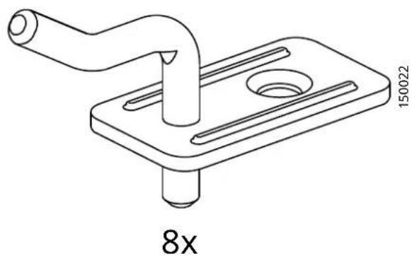 Technical line drawing of a mechanical component with a 8x multiplier label (no text or symbols on the diagram itself)