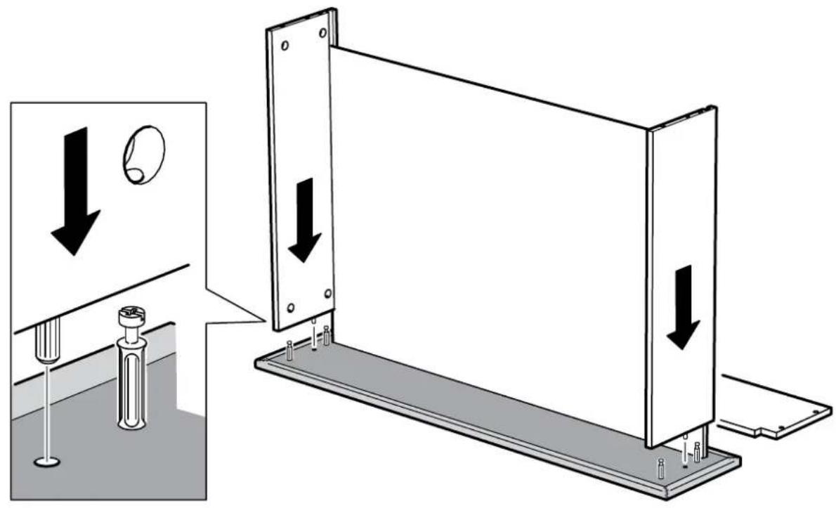 Technical diagram showing a mechanical assembly with labeled components and directional arrows indicating motion or force.