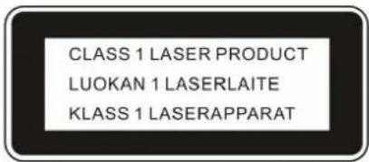 CLASS 1 LASER PRODUCT LUOKAN 1 LASERLAITE KLASS 1 LASERAPPARAT