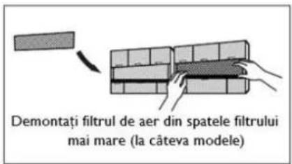 Demontați filtrul de aer din spatele filtrului mai mare (la câteva modele)