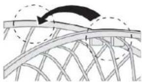 Diagram showing curved structural elements with arrows indicating direction (no text or symbols)