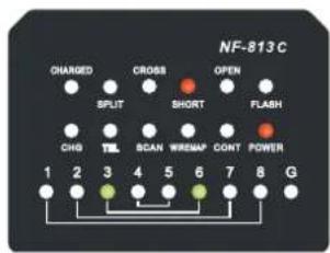 NF-813C CHARGED CROSS OPEN SPLIT SHORT FLASH CHG TEL SCAN WREMAP CONT POWER 1 2 3 4 5 6 7 8 G