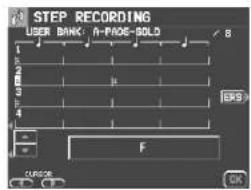 STEP RECORDING USER BANK: N-PROS-SOLD 1 2 3 4 F CURSOR