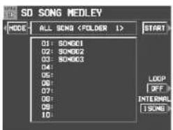 SD SONG MEDLEY HODE: ALL SONG START 01: SONG01 02: SONG02 03: SONG03 04: 05: 06: 07: 08: 09: 10: