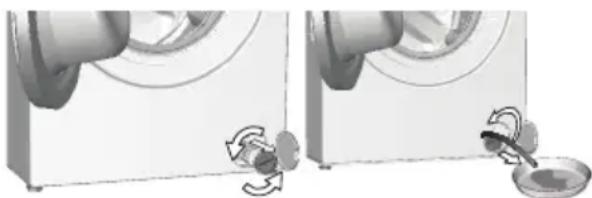 BEKO WTV8636XA - A víz leeresztése, ha a terméken van vészleeresztő tömlő: - 1