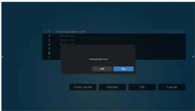 1 www.google.com 2 Enter off 3 Enter off 4 Enter off 5 6 7 www.google.com Edit Play Clear cache Option OK Cancel