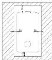 PHILIPS AquaShield AWH7310 - ■ 安装位置和保养的最小空间 - 1
