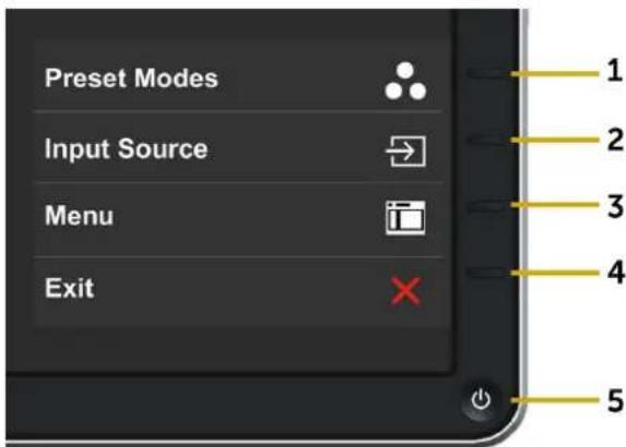 DELL P2016H - Using the Front Panel Controls - 1