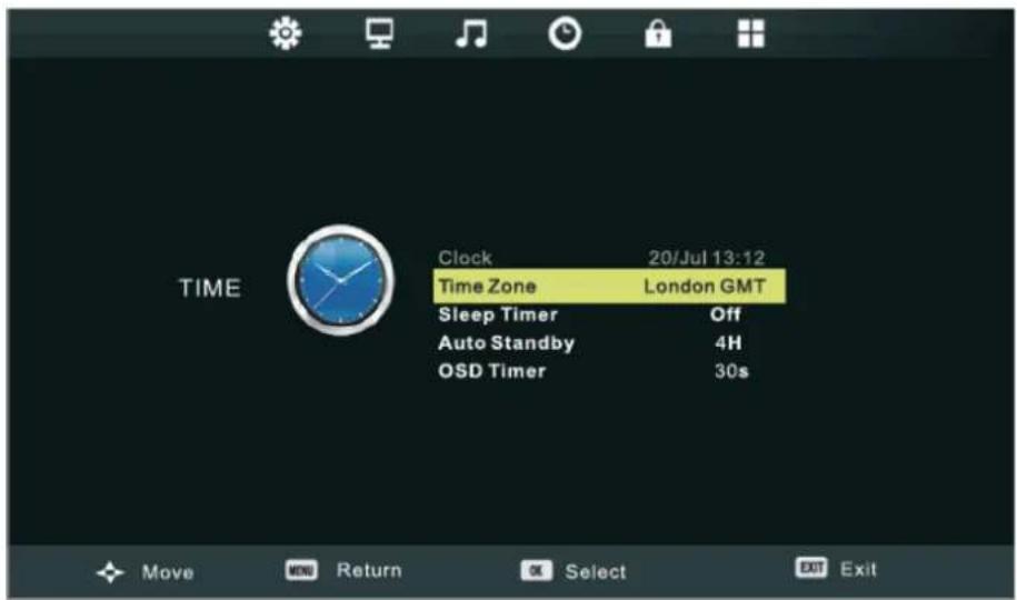 VIEWSONIC SWB7051 - Time Menu - 1