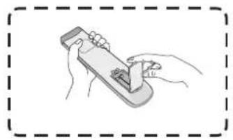 VIEWSONIC SWB7051 - Inserting Remote Control Batteries - 1