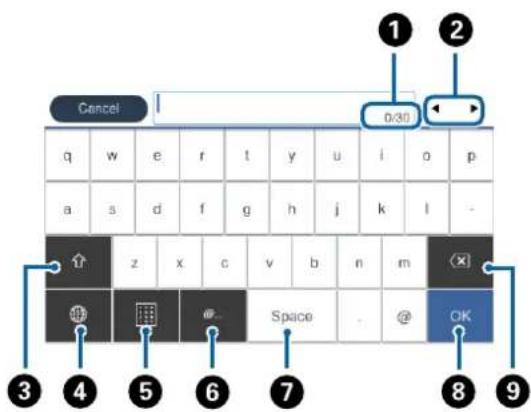 EPSON WorkForce Pro WF-C869 - Entering Characters - 1