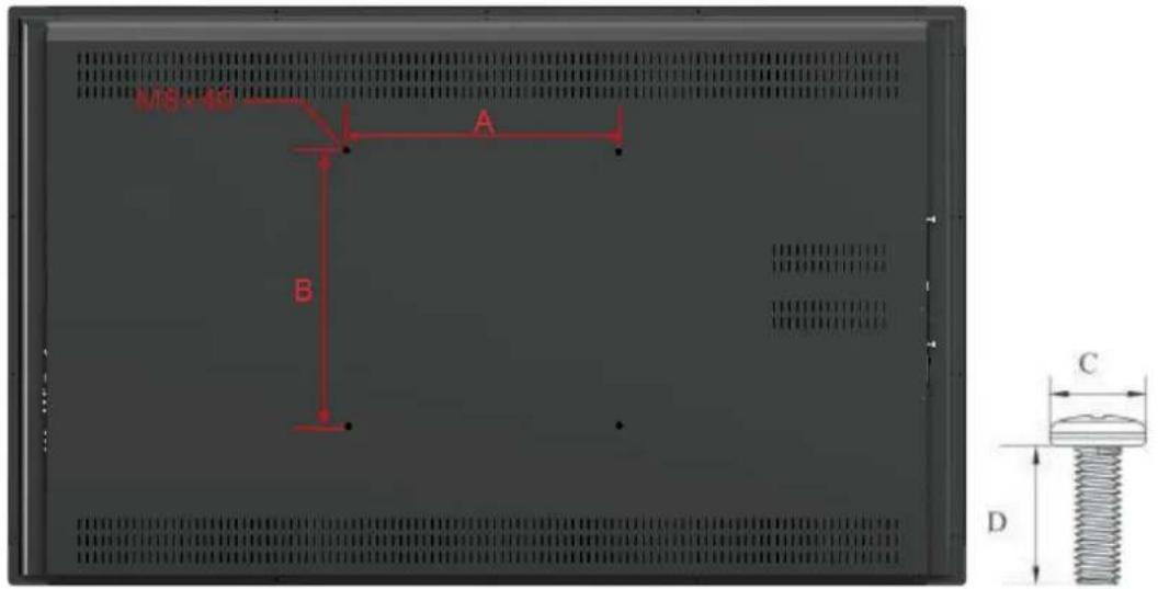 VIEWSONIC CDE7051 - Wall Mount Kit Specifications (VESA) - 1
