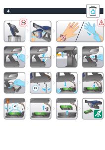 Grid of 16 safety icons with Chinese labels, showing car maintenance and cleaning steps