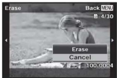 OLYMPUS SH-1 - Display the image you want to erase and press ∇ (盲). - 3