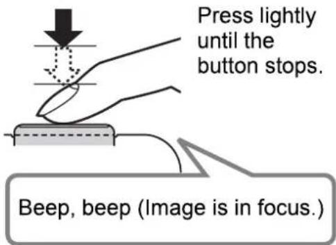 CASIO Exilim High Speed ZR10 - Half-press the shutter button to focus the image. - 3