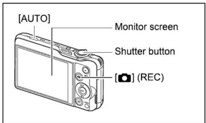 CASIO Exilim High Speed ZR10 - Use [AUTO] to select Auto recording mode. - 2