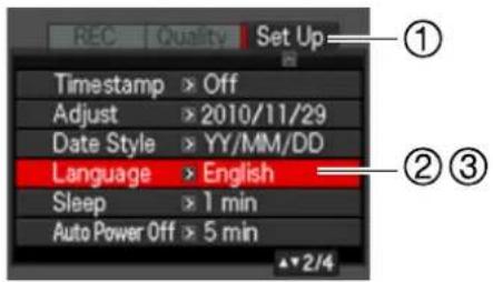 CASIO Exilim High Speed ZR10 - ■ Specify the display language you want. - 1