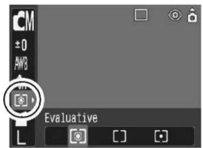 CANON IXUS 65 - FUNC. Menu ▶ 📷 \* (Evaluative). - 1