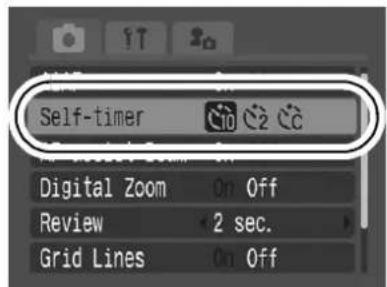 CANON IXUS 65 - (Rec.) Menu ▶ [Self-timer] ▶ or 📞. - 1