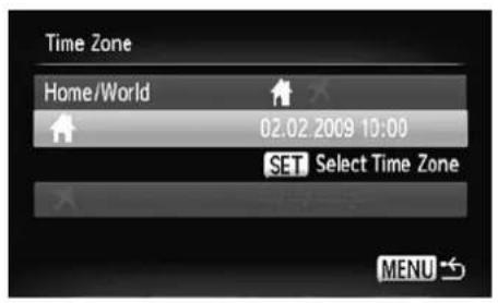 CANON IXUS 110 IS - Using the World Clock - 1