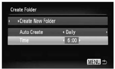 CANON IXUS 110 IS - Creating Folders by Day and Time - 1
