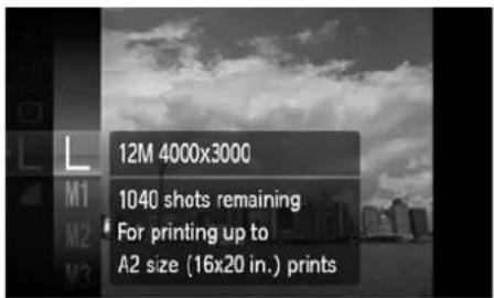 CANON IXUS 110 IS - Changing the Recording Pixels - 1