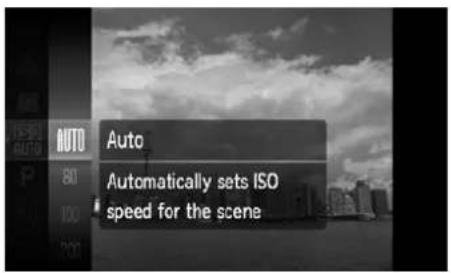 CANON IXUS 110 IS - Changing the ISO Speed - 1