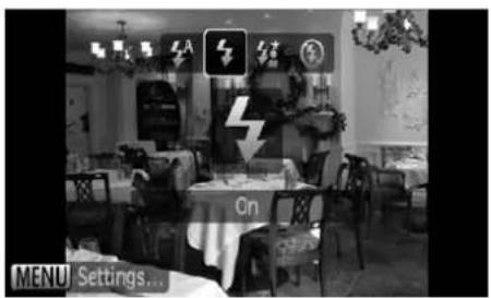 CANON IXUS 110 IS - Turning the Flash On - 1