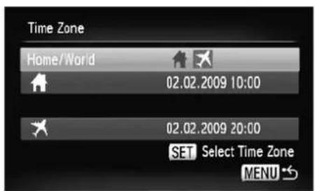 CANON IXUS 110 IS - Using the World Clock - 4