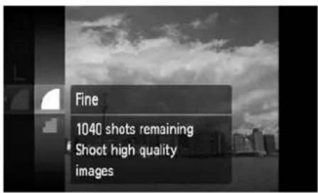 CANON IXUS 110 IS - Changing the Compression Ratio (Image Quality) - 1