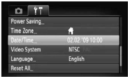 CANON IXUS 110 IS - Display the menus. - 1