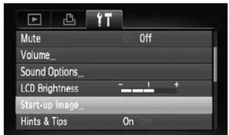 CANON IXUS 110 IS - Changing the Start-up Screen - 1