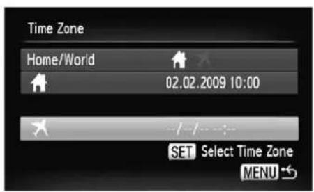 CANON IXUS 110 IS - Using the World Clock - 3