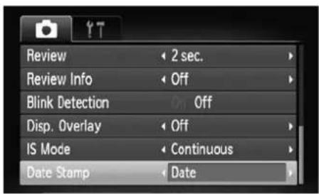 CANON IXUS 110 IS - Inserting the Date and Time - 1