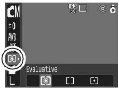 CANON IXUS Wireless - FUNC. Menu ▶ 📷 \* (Evaluative). - 1