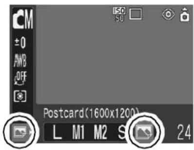 CANON IXUS Wireless - FUNC. Menu ▶ L \* (Recording Pixels) ▶ (Post Card Date Imprint). - 1