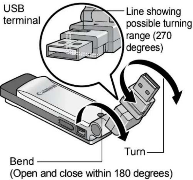 CANON IXUS Wireless - Adjust the angle and direction of the wireless print adapter. - 1
