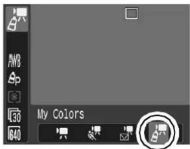 CANON IXUS Wireless - FUNC. Menu ▶ (My Colors: Stills)/ (My Colors: Movies). - 2