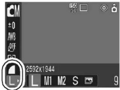 CANON IXUS Wireless - FUNC. Menu ▶ L \* (Recording Pixels)/☐\* (Compression). - 1