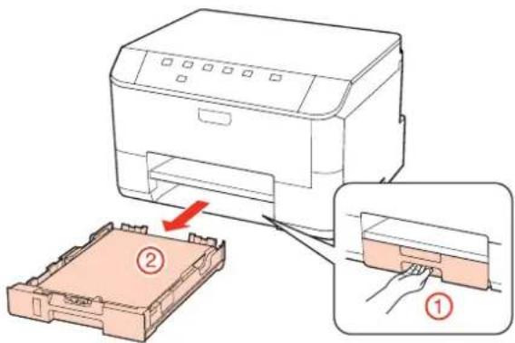 EPSON WorkForce Pro WP-4095 - Pull out the paper cassette. - 1