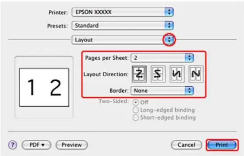 EPSON WorkForce Pro WP-4095 - Select Layout from the pop-up menu. - 1