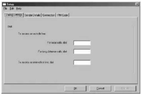 PANASONIC DP-135P - Dialing Settings (Tárcsázási beállítások) fül - 1
