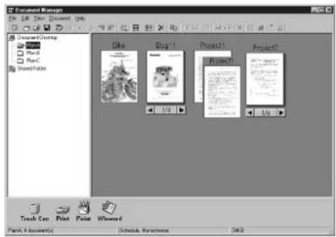 Document Manager File Edit View Document Help Document Desktop Dogs1 Project1 Project2 1/4 1/8 Touch Cam Print Paint Wizard Finish 4 documents! Schedule Manuscripts 563