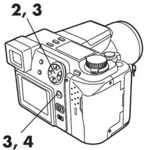 OLYMPUS Camedia C-2100 Ultra Zoom - Selecting Meters or Feet as a Measurement Unit \~ m/ft - 2
