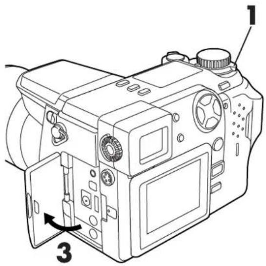 OLYMPUS Camedia C-2100 Ultra Zoom - USING THE AC POWER ADAPTER (Optional) - 1