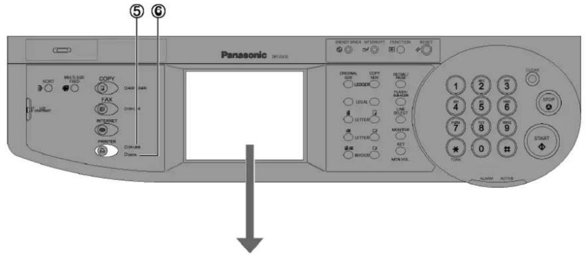 Panasonic DRU-BOX SHORT START INTERRUPT FUNCTION RESET SORT MULTISUM FIND COPY CASE DER FAX INTERNET PINTER REDUCE DINJING DINJING ORIAL COPY REDUCE LEGGER FLASH SRAVADOR LEGAL LINE BEIJIT LETTER MONITOR LETTER NET RISK INVOICE MON VIL 1 2 3 4 5 6 7 8 9 * 0 # START ALARM ACTIVE