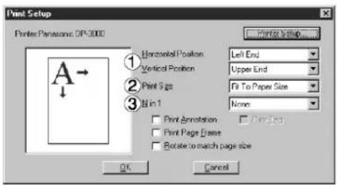 PANASONIC DP-130P - • Print Setup (Nyomtatóbeállítás) - 2